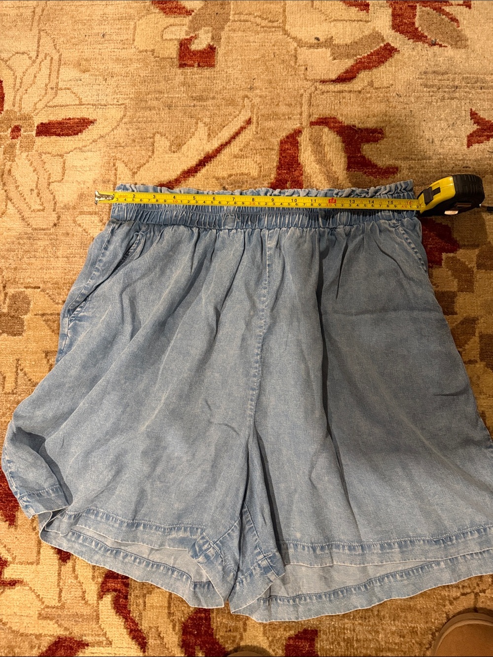 Jane and Delancey Light Blue Paperbag-Waist Denim Shorts - Picture 6 of 7
